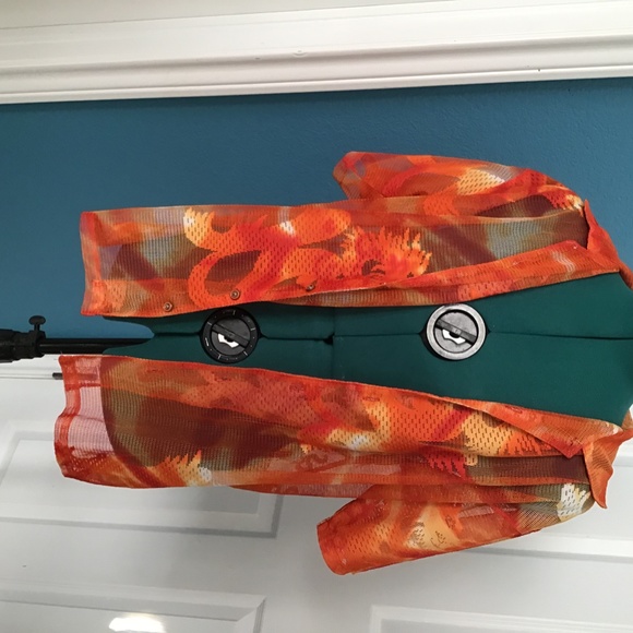 Vintage 90’s dragon mesh button up - Picture 2 of 2